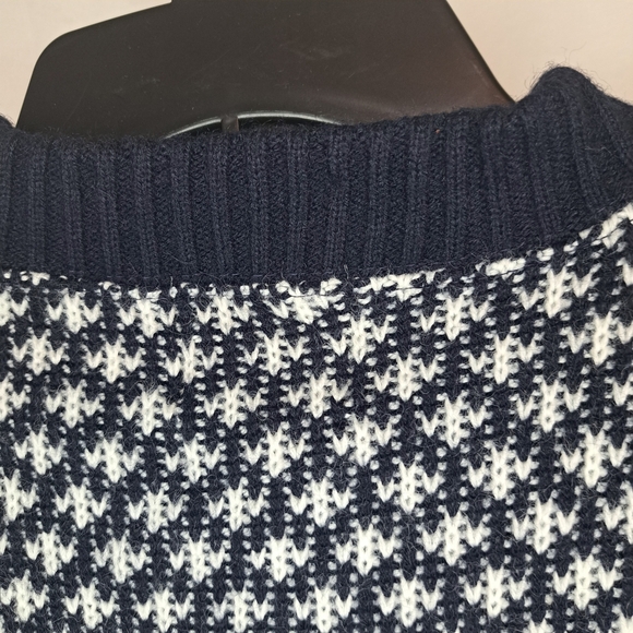 Vintage Ski Sweater Kingsport Navy and White Crewneck Sweater Womens XL #200 - Picture 5 of 8